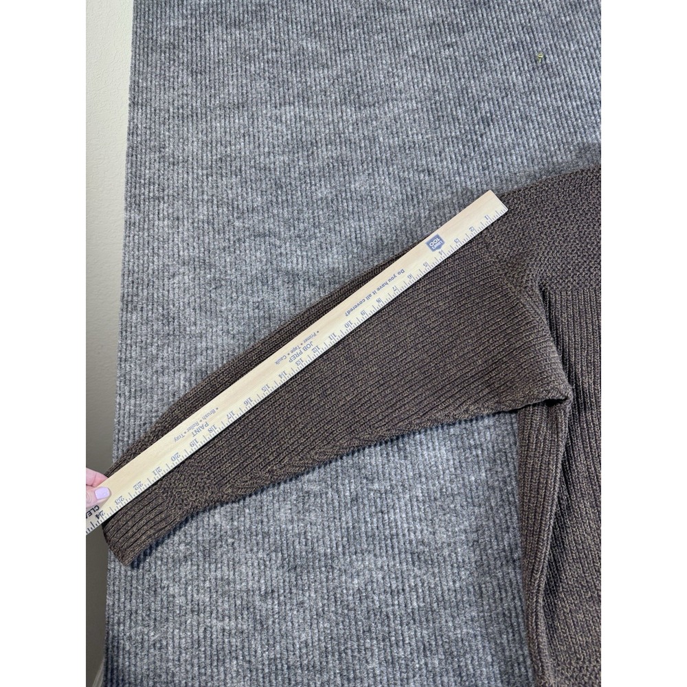 RedHead Brown Chunky-Knit Cotton Acrylic Henley Sweater XL Crew Neck Long Sleeve - Picture 6 of 6